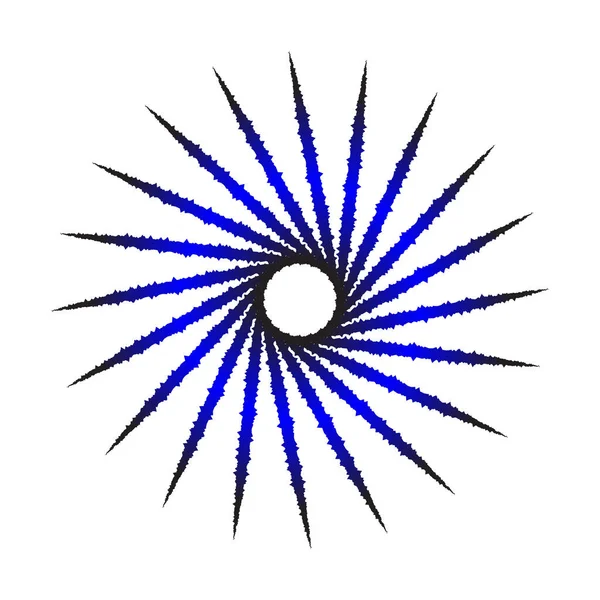 花星形的分形图案的抽象 具有圆形跃迁的分形星形网格矢量图像 深蓝色色彩斑斓 — 图库矢量图片
