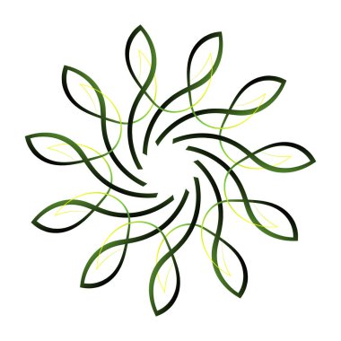 Koyu yeşil ekoloji simetri dairesi sembolü