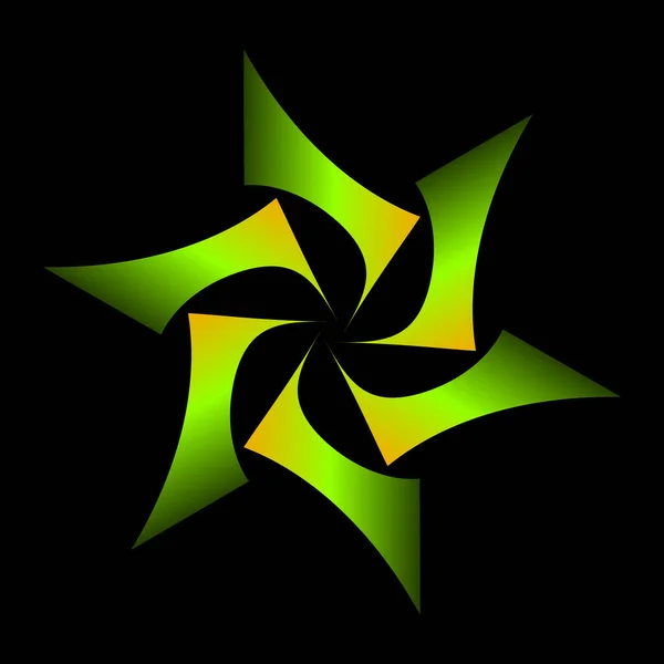 Símbolo Estrela Geométrica Sombreada Cor Amarela Verde — Vetor de Stock