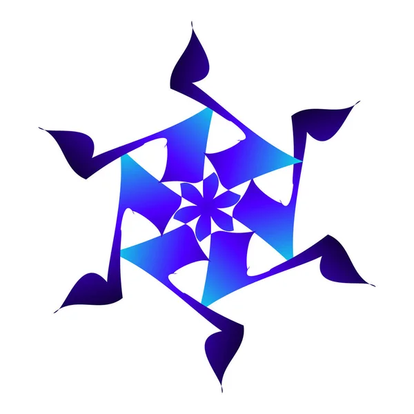 青い色の美しい雪の星のシンボル — ストックベクタ