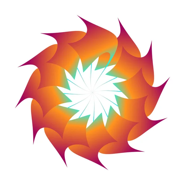 Циркулярный Осенний Цветочный Вектор Оранжевом Цвете — стоковый вектор