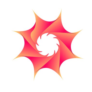 Pastel pembeyle yuvarlak soyut çiçek logosu