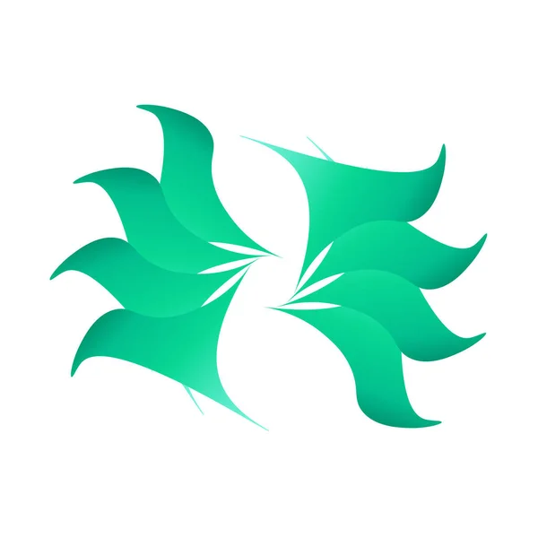 Logo Créatif Forme Feuille Abstraite Enveloppée Dans Tosca — Image vectorielle