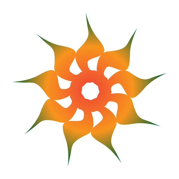 Símbolo Flor Abstracta Creativa Color Naranja — Vector de stock