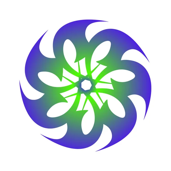 Spirographe Transition Spirale Symbole Créatif Couleur Bleu Vert — Image vectorielle