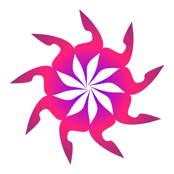 Творческий Абстрактный Логотип Круга Острыми Углами Завернутый Розовый Цвет — стоковый вектор