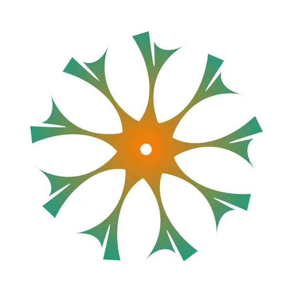 Круг Форме Фрактала Завернутый Зеленый Желтый Градиент — стоковый вектор
