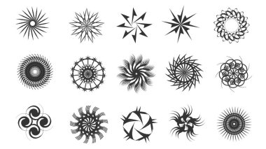 Geometrik soyut çember süsleme paketi