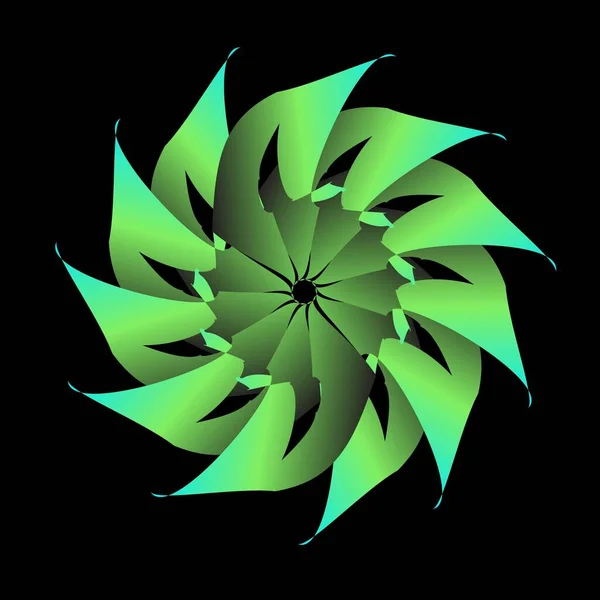 緑に包まれた抽象円記号 — ストックベクタ