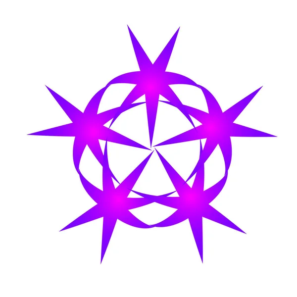 Star Girando Rodopios Cor Roxo Circular — Vetor de Stock