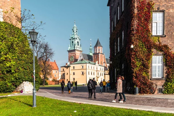 Castillo Wawel Cracovia Polonia Torres Fortaleza Vintage Templo Católico —  Fotos de Stock