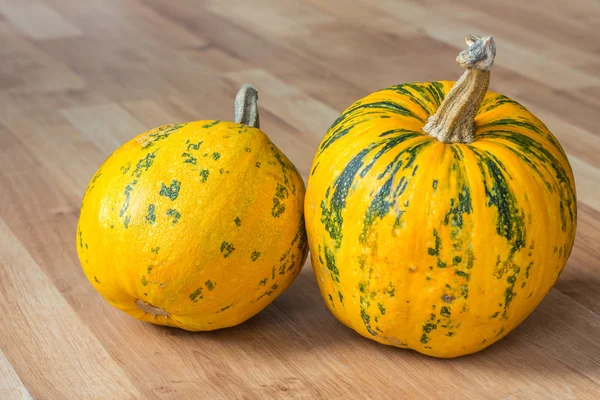 Pumpkin on a wooden weathered floor — Stock Photo, Image