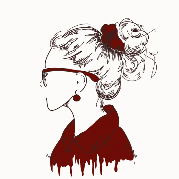 La belle fille aux lunettes de soleil — Image vectorielle