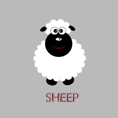 Güzel çizgi film vektör koyun