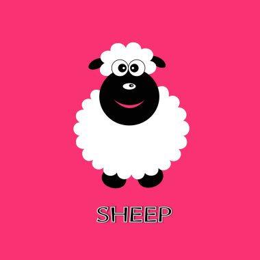 Güzel çizgi film vektör koyun