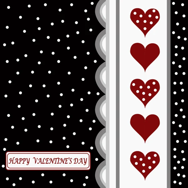 Happy valentines day cards with hearts — Stock Vector