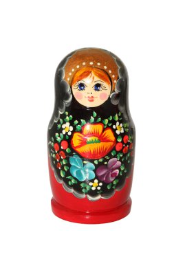 Rusça matryoshka bebek beyaz zemin üzerine