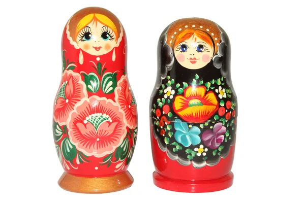 Rusça matryoshka bebek beyaz zemin üzerine