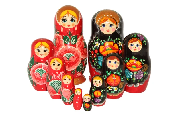 Russo matreshka boneca no fundo branco — Fotografia de Stock