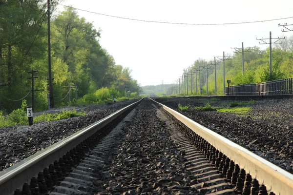 rails and sleepers on the railway