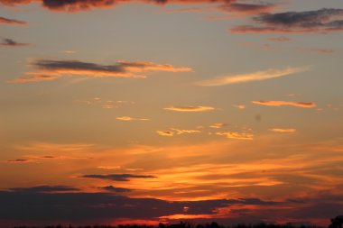 Tarlada güzel bir gün batımı