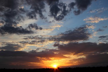 Tarlada güzel bir gün batımı