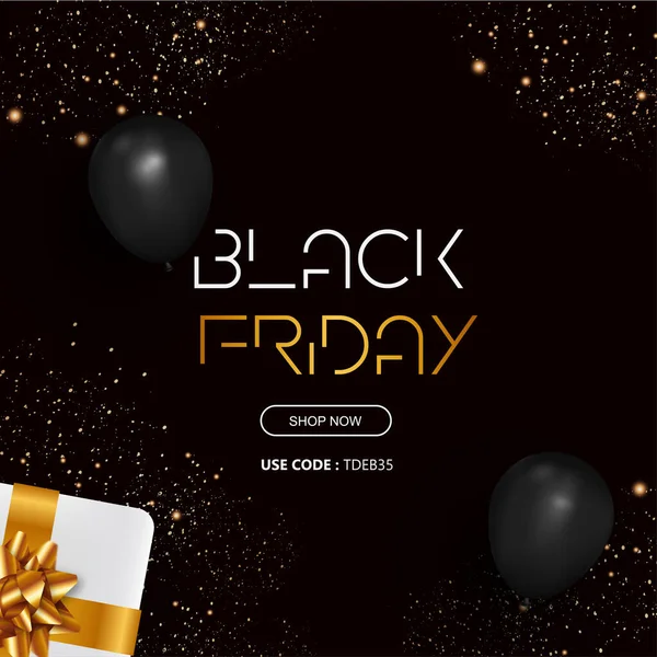 Black Friday Big Sale Cadeau Réaliste Blanc Avec Arc Doré Vecteur En Vente