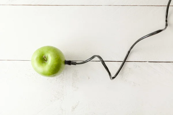 Apple connected on white background — Stock Photo, Image