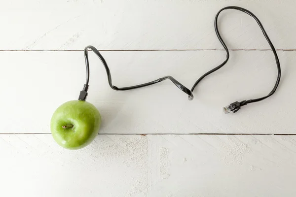 Apple connected on white background — Stock Photo, Image