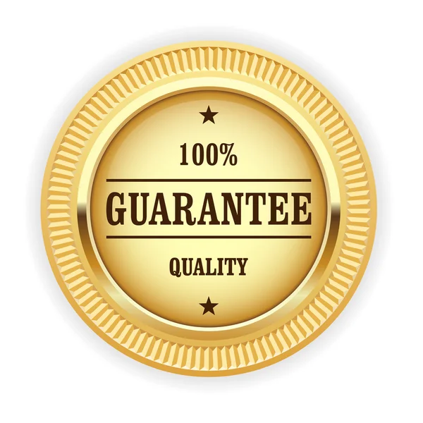 金牌- 100%品质保证标志 — 图库矢量图片