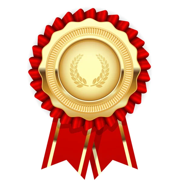 Blank award template - rozeta ze złotym medalem — Wektor stockowy