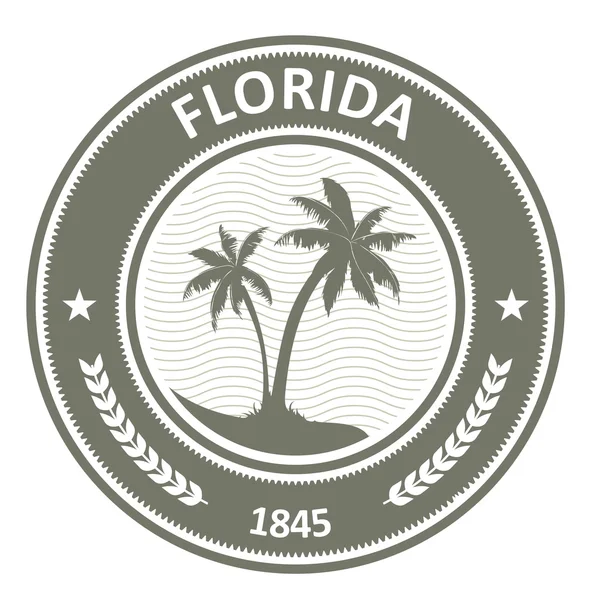 Florida stamp - Fl staat label met palmbomen — Stockvector