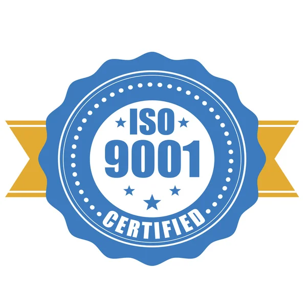 ISO 9001-certifierad - kvalitetsmärkning — Stock vektor