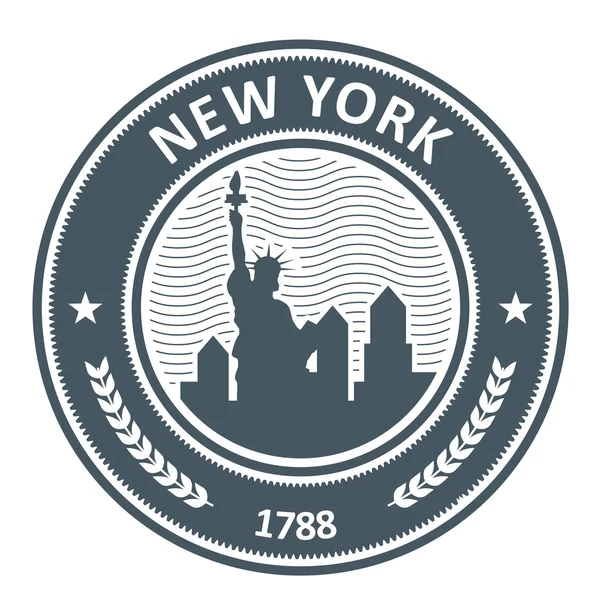 New York-i bélyegző Szabadság-szoborral — Stock Vector