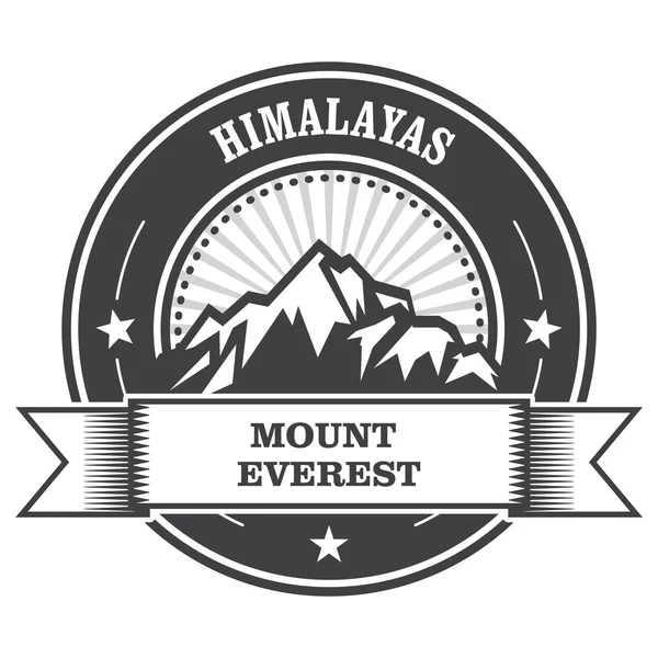 Everest - Himalaya nevada etiqueta de montaña — Vector de stock