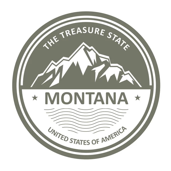 Montana Mountains - Etiqueta de montaña Snowbound — Vector de stock