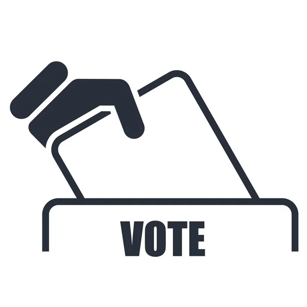 Hand with voting bulletin icon - election box — Stock Vector