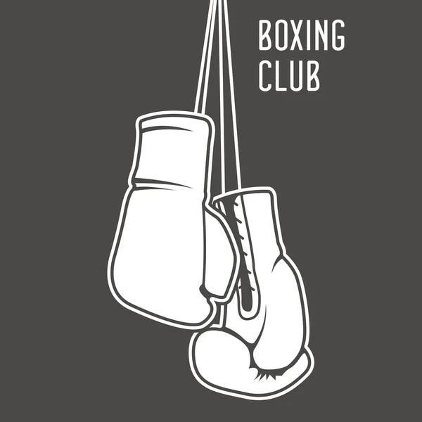 Boxing club poster with boxing gloves and banner — Stock Vector