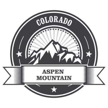 Aspen, Colorado - dağ tepe damga yuvarlak 