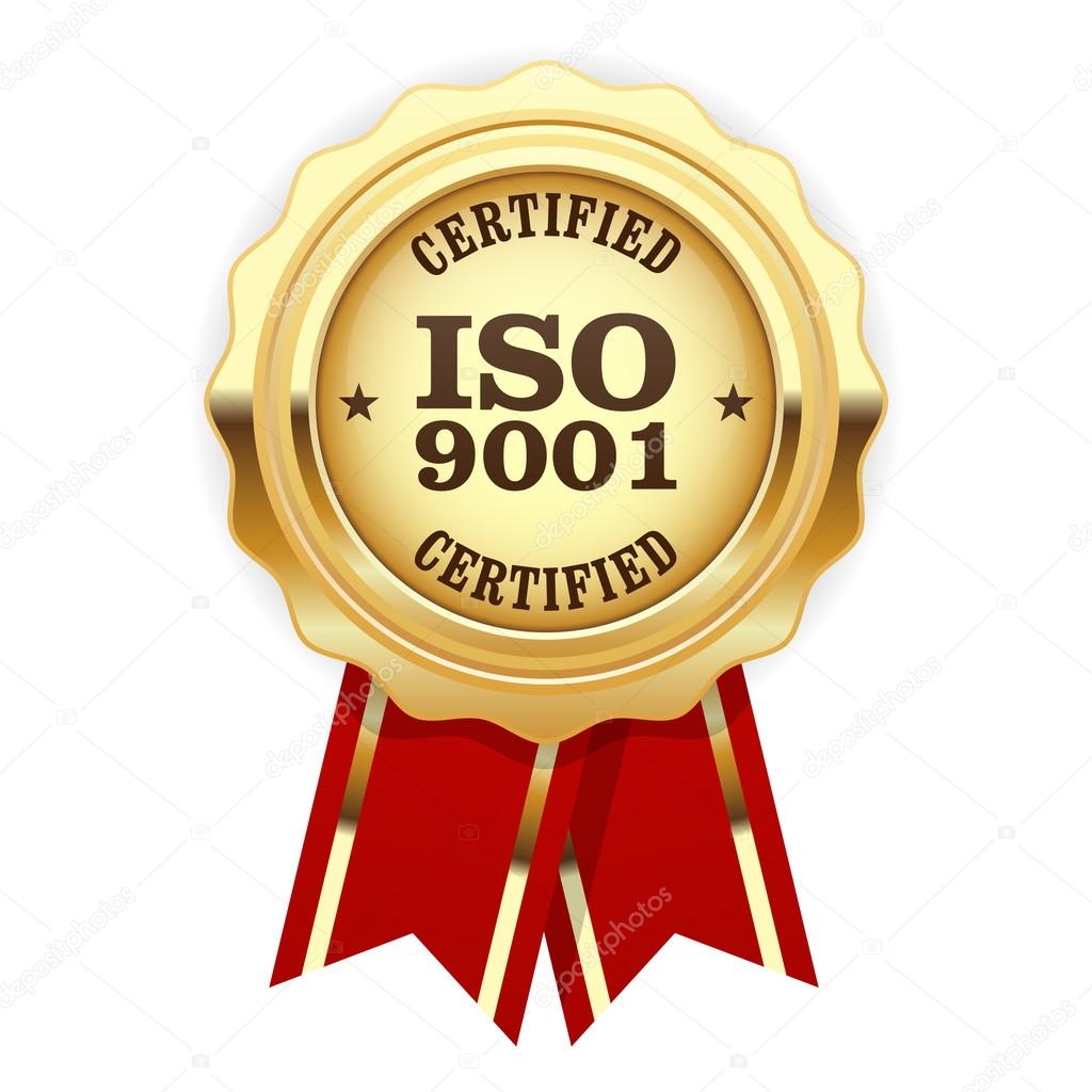 ISO 9001 certified - quality standard golden seal