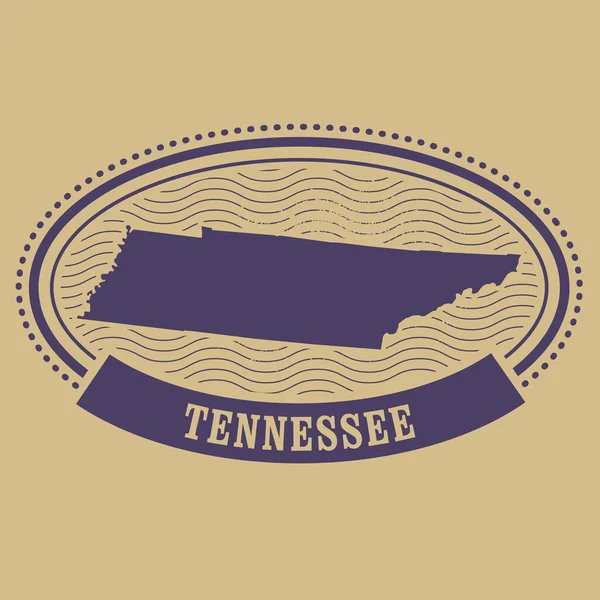 Silueta de mapa Tennessee - sello oval — Vector de stock