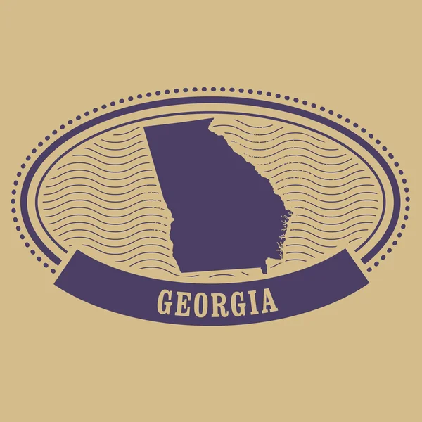 Georgia mapa silueta - sello oval — Vector de stock