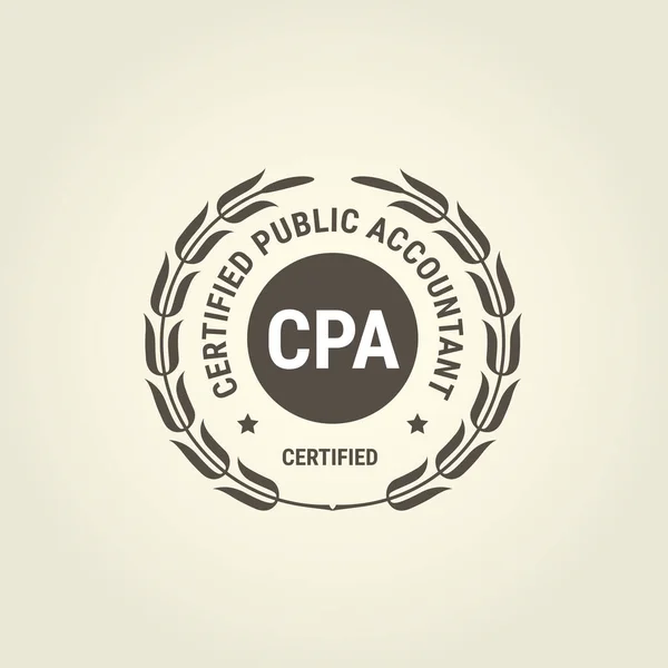 Certified Public Accountant Emblem Cpa Bookkeeper Stamp Accounting Badge Vector — Stock Vector