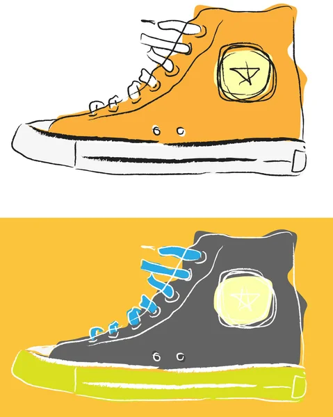 Zapatos deportivos estilizados — Vector de stock