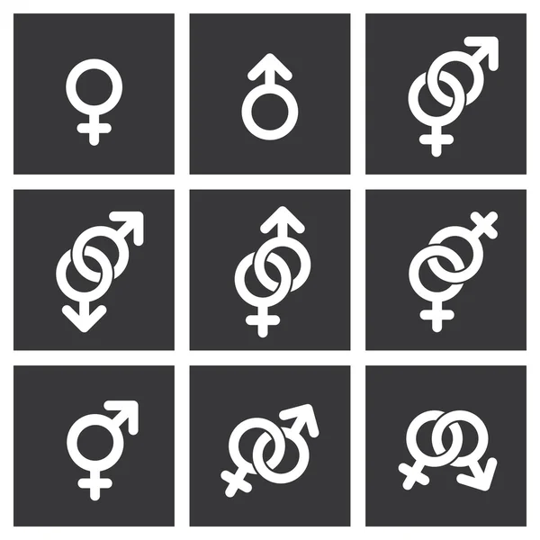Ícones de símbolo de gênero —  Vetores de Stock