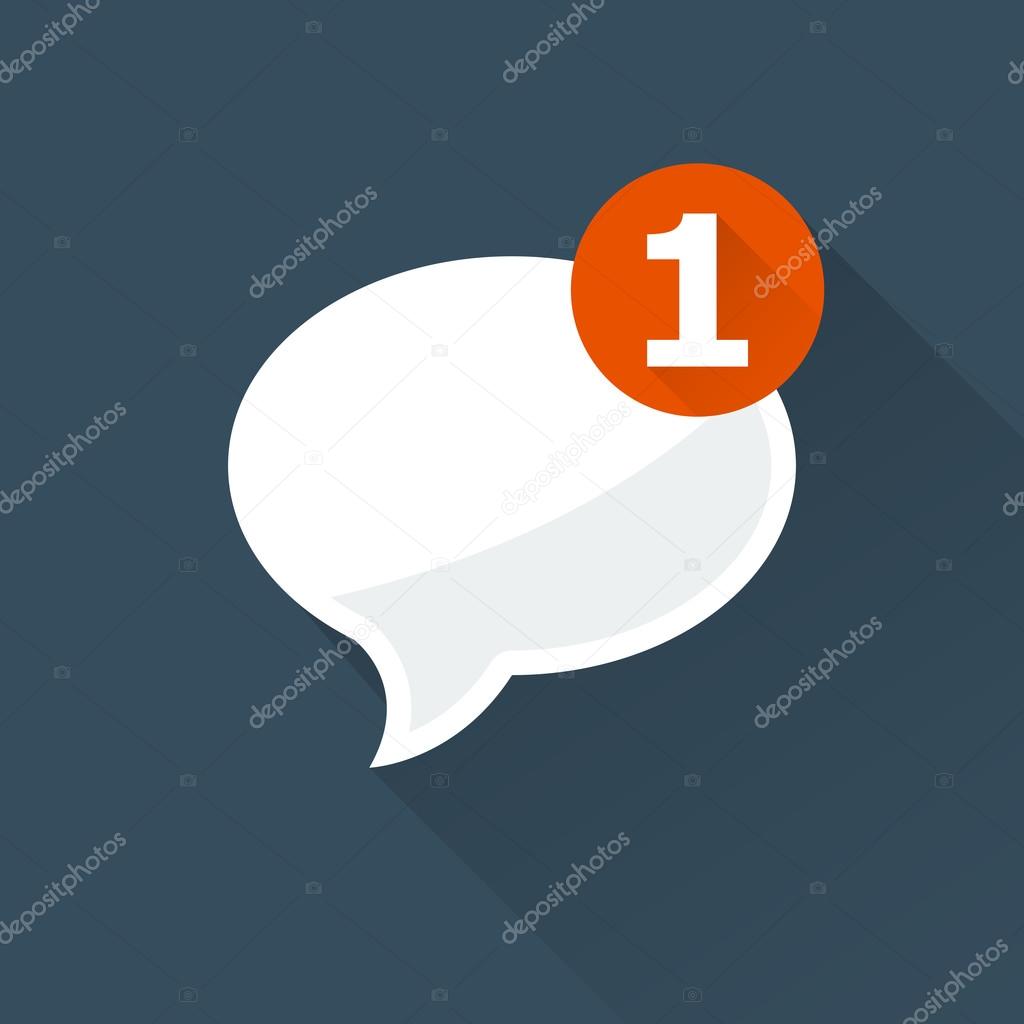 Incoming message (notification) icon - oval speech bubble
