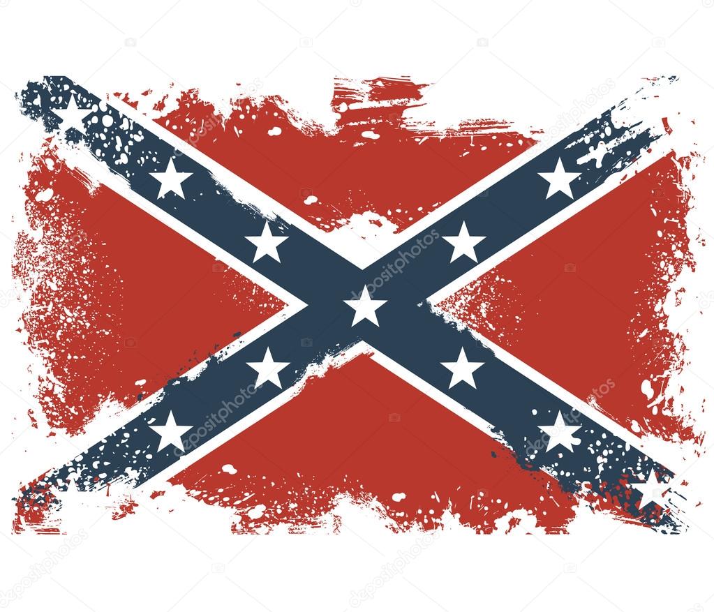 Threadbare flags of the Confederate States of America
