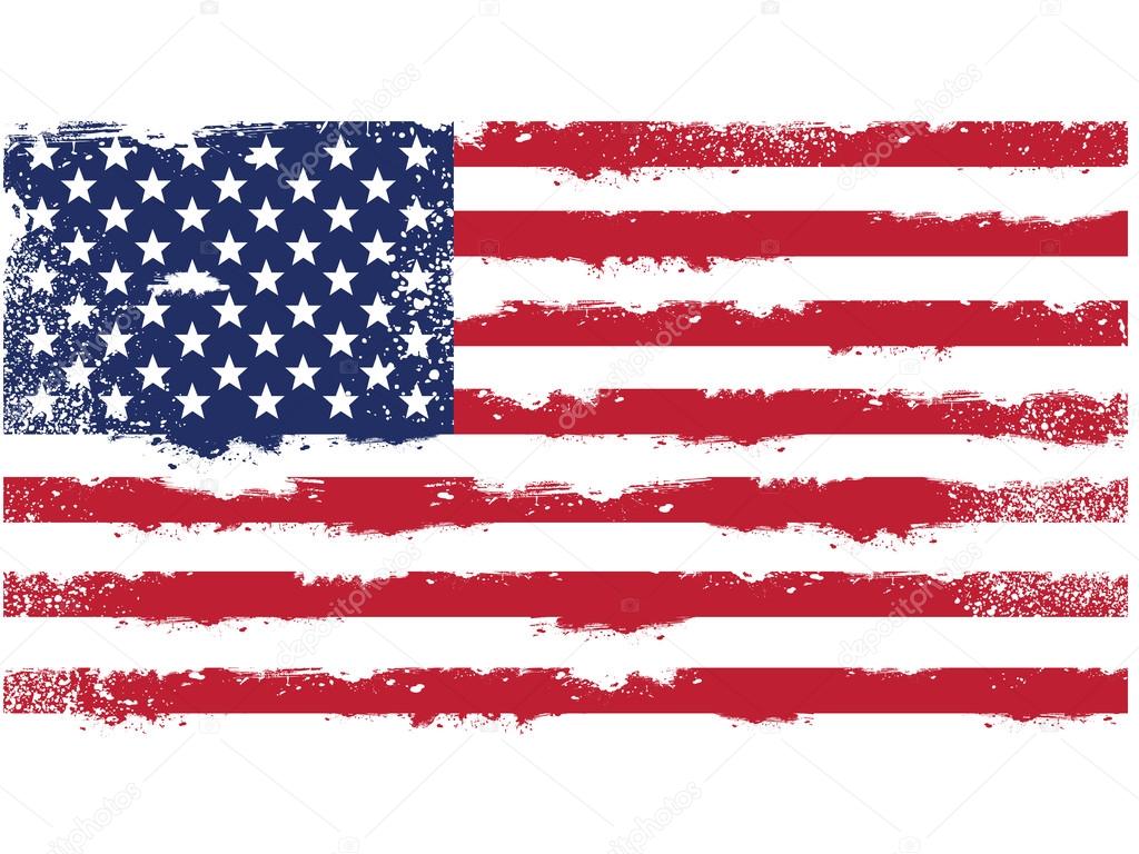 Threadbare flag of United States of America