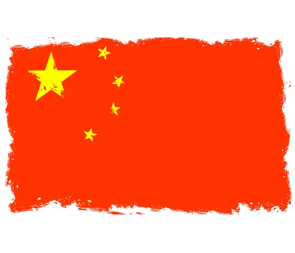 Bandera Threadbare de China — Vector de stock