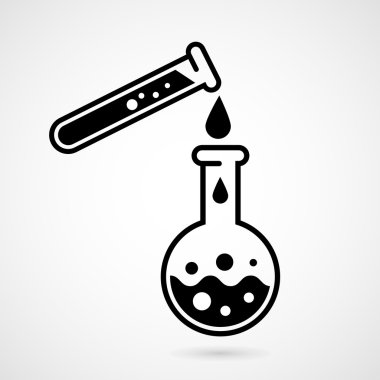 Tüp Bebek ve şişesi ile laboratuvar test simgesi